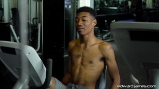 EdwardJames - Kinky BIG BLACK COCK top seduces greedy bottom with perspiring gym hook-up