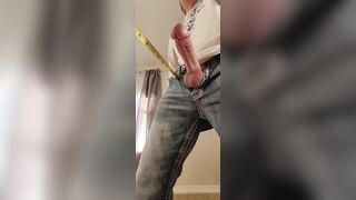 Solo Masculine Exposes Ample Jizz-Shotgun, Then Measures Good-Sized Penis, Then Has Giant Jizz Shot