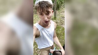 Stepbrother Fellates My Knob In The Forest And I Spunk On His Face