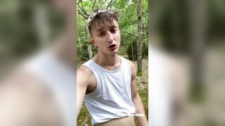 Stepbrother Fellates My Knob In The Forest And I Spunk On His Face