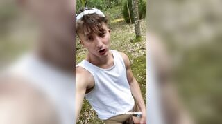 Stepbrother Fellates My Knob In The Forest And I Spunk On His Face