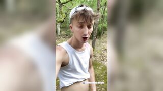 Stepbrother Fellates My Knob In The Forest And I Spunk On His Face