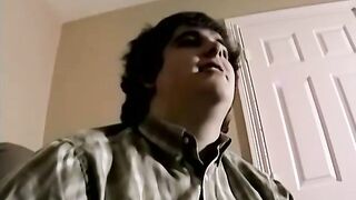 Chubby amateur bi dude Nick strokes his massive cock