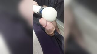 First-Ever jizz sans cage in years! Massager electro-hitachi, no mitts