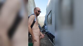 Caught fapping & jizzing outdoors