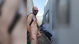 Caught fapping & jizzing outdoors