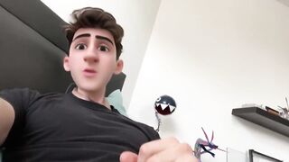 Adorable Anime Toon Stud Dude Strokes his Penis and Jizzes on his Face