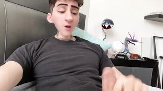 Adorable Anime Toon Stud Dude Strokes his Penis and Jizzes on his Face