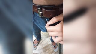 Indian young fellow demonstrating his fuckpole from denim and Nutting out