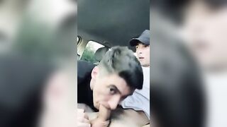 Daniel gargle's Wank pecker in van outdoors