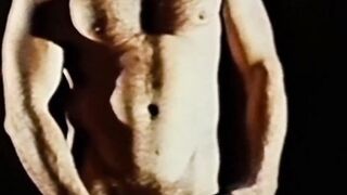 Vintage guys flexing after blowjobs before cumming hard