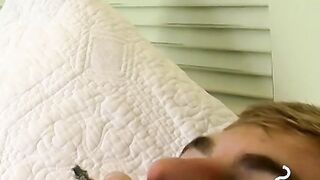 Chainsmoker twink makes a mess by spilling his cum