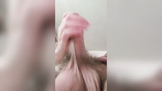 Giant uncircumcised knob getting off jizz