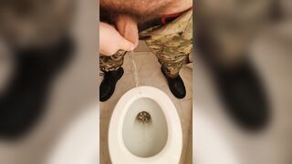 Military urinate and smoke