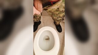 Military urinate and smoke