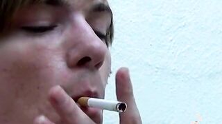 Emo teen blowing sticks and stroking his dick releasing cum