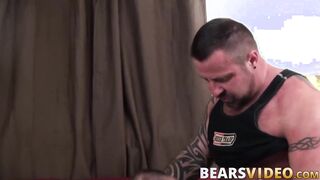 Inked daddy Marc Angelo blown before hammering young cub