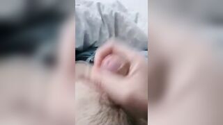 Young fellow jerking until wrecked ejaculation