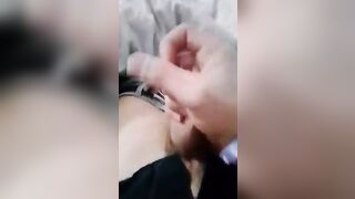 Young fellow jerking until wrecked ejaculation