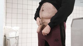 Risky uncircumcised masturbate and spunk in laundry apartment