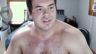 furry pecs greased and steamy on web cam