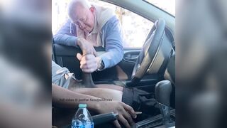 granddad offers a helping arm while cruising