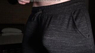 Huge Uncircumcised spunk-pump spews out of trousers