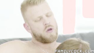 Daddy keeps it in the family when he fucks his step son