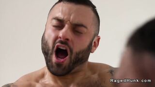 Gaymale duo bum sex nailing stranger in 3 way