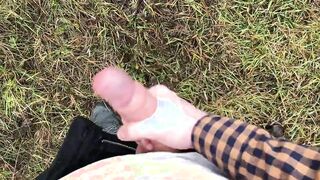 Crazy DUDE with BIG MAN-MEAT(23cm) Tugging OFF OUTDOOR