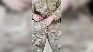 Uniform Fap off and jizz shot.