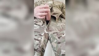 Uniform Fap off and jizz shot.