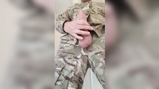 Uniform Fap off and jizz shot.