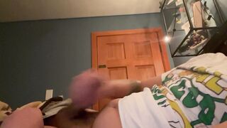 Uncircumcised knob Ginormous JIZZ SHOT