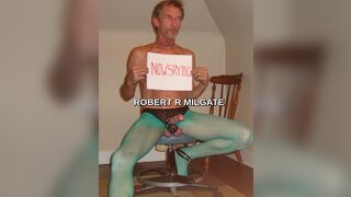 ROBERT R MILGATE A SLUT IN SHEER GREEN PANTYHOSE