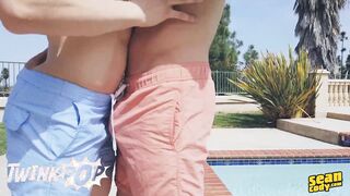 Rise And Sparkle By The Pool With Sculpted Studs Brysen And Riley Providing Their All - TWINKPOP