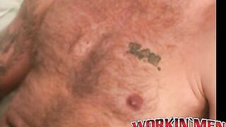 Mature hairy chest look amazing while the man masturbates