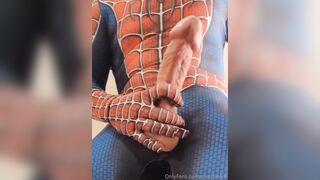 Spidermans jizz-shotgun and Spiidersmans jizz shot costume play Spidey's Web's