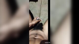 Mischievous man finger-banging caboose and masturbate off his thick black man sausage