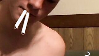 Smoking Twink threesome ecstasy full of anal and throatfucks