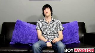 Emo fingers his ass and masturbates after being interviewed