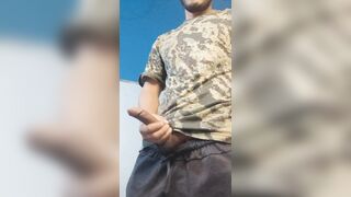 army soldier gets insane plays with his thick full salute and jacks