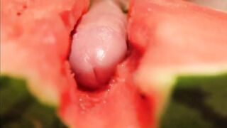 fruit fuck and self swallow - the best comes after cumming