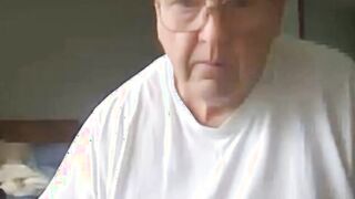 old man jerking his big dick