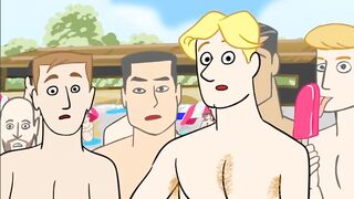 Cartoon XXX Gay Men on the Nude Beach