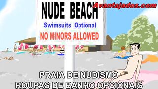 Cartoon XXX Gay Men on the Nude Beach