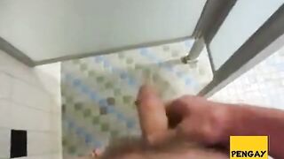 sucking off a stranger in men's shower