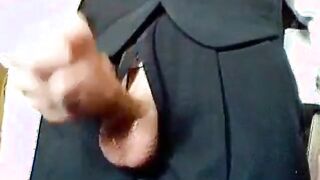 Amateur Daddy Stroking Hard in a Suit