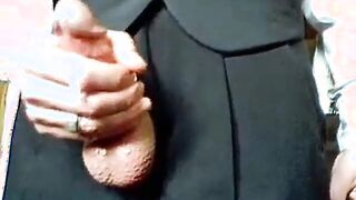 Amateur Daddy Stroking Hard in a Suit