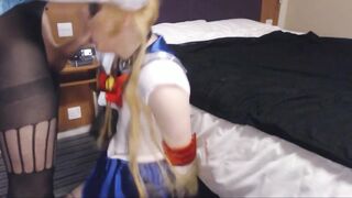 Crossdressing Sailor Scouts Blowjob and Handjob